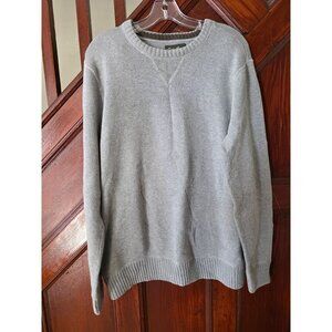 Eddie Bauer Gray Crewneck Sweater L Cotton Mens Pullover
